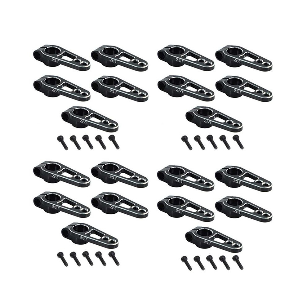 20Pcs Aluminum Alloy 31Mm 25T Steering Servo Arm Horn For Futaba Sakura D4 1/10 Rc Drift Car Crawler Parts,Black 6033705689281