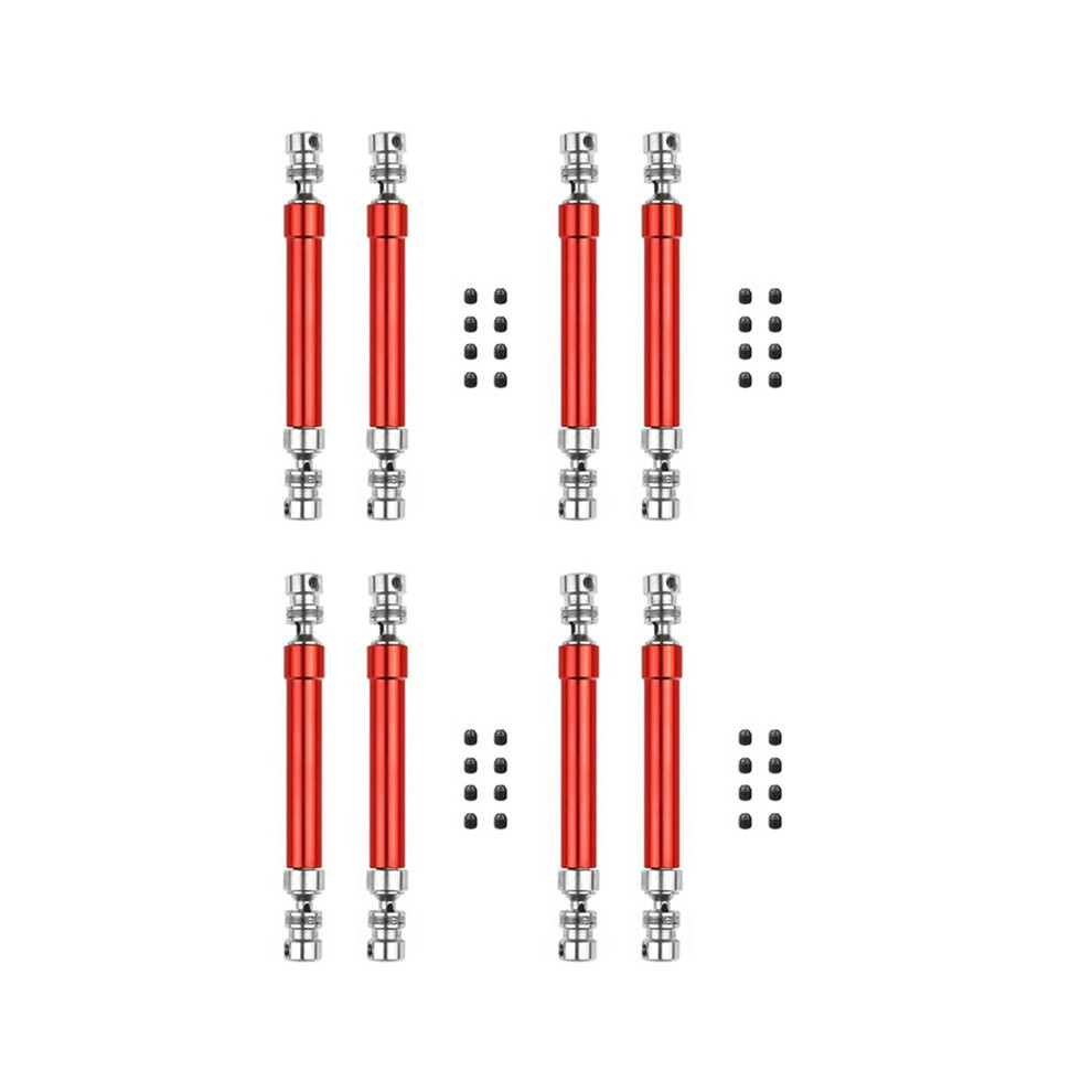 8Pcs Metal Cvd Drive Shaft 110-160Mm For 1/10 Rc Rock Crawler Axial Scx10 90046 Trx4, Red 4714256874921