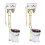2X Toilette en Porcelaine Miniature Retro - Blanc + Or 1