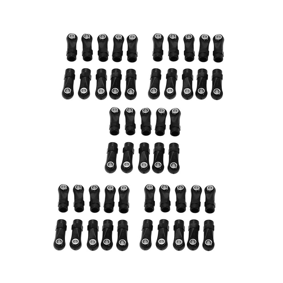 50Pcs Plastic M4 Rod End Link Linkage Balls Joint For 1/10 Rc Car Crawler Axial Scx10 Ii 90046 Trx4,A Black 6031910657439