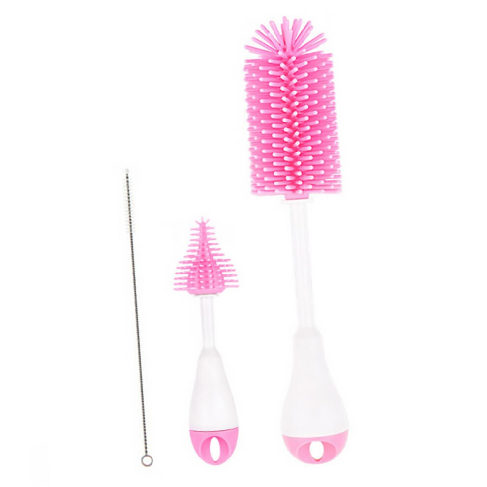 Baby Bottle Brush Set with 360 Rotating Head, Long Handle, Silicone Cleaner for Bottles and Pacifiers