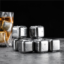 16PCS Metal Ice Cubes Reusable Whiskey Stones Stainless Steel Waterless Chilling Stones with Ice Tongs & Storage Box