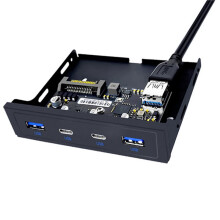 20 Pin 3.5" Floppy Bay USB Front Panel 2 Port USB 3.0 + 2 Port USB 3.2 GEN1 5Gbps Type C Expansion Adapter for Desktop