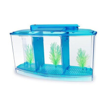 Breeding Fish Tank Aquarium Fish Tank LED Acrylic Three Divisions Breeding Isolation Box for Small Fishes
