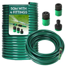 50m Heavy Duty AntiKink Flexible PVC Garden Hose 12.5mm with Complete Connectors
