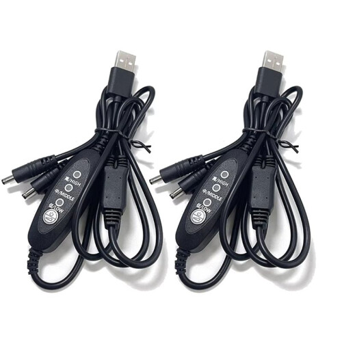 2PCS USB Fan Speed Controller 3 Stage Wind Power Adjustment Cooling Clothes Fan Cable Fan Controller Adaptor Connector