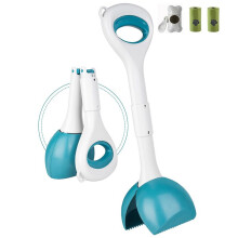 Dog Pooper Scooper - Poop Scooper for Medium Dogs with Ergonomic Handle - Outdoor Pet Waste Cleanup Tool