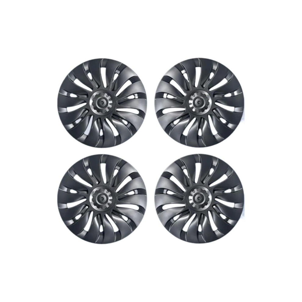 19 Inch Gun Hub Caps Wheel Covers Set Dustresistant Finish For Tesla Model Y 20182024 Grey 9174973146469