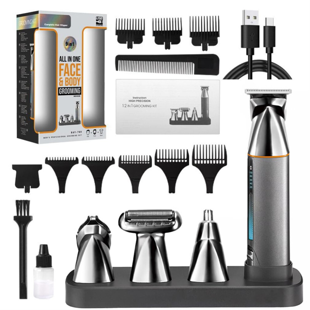 Orange Cordless Hair Clippers And Beard Trimmer Kit For Men, Usbc Rechargeable, Precise Smooth Cuts