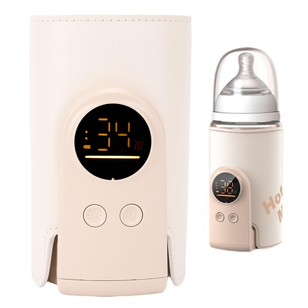 Portable Bottle Warmer USB Rechargeable Baby Milk Warmer with Digital Display for Travel and Camping