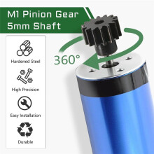 Mod 1 Pinion Gear Set 4PCS, 19T 20T 21T 22T M1 Pinion Gear Metal Hardened Steel Fit 5mm RC Motor Shaft with Hex Key