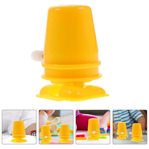 Yellow Clockwork Legged Robot DIY Materials Christmas Clockwork  Sports Accessories 1