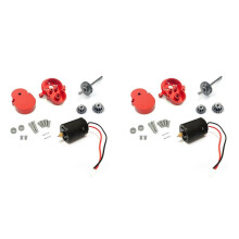 2X Metalen Transmissie Versnellingsbak met 370 Motor & Stalen Tandwiel voor WPL D12 D42 1/10 RC Auto Upgrade Onderdelen Accessoires, Rood