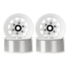 4 St 1,55" Metallfälg med Beadlock-Motiv, 10-Ekrad Fälg för RC 1/10 D90 TF2 för  CC01 LC70 MST, Vit