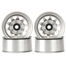 4 St 1,55" Metallfälg med Beadlock-Motiv, 10-Ekrad Fälg för RC 1/10 D90 TF2 för  CC01 LC70 MST, Silverfärgad