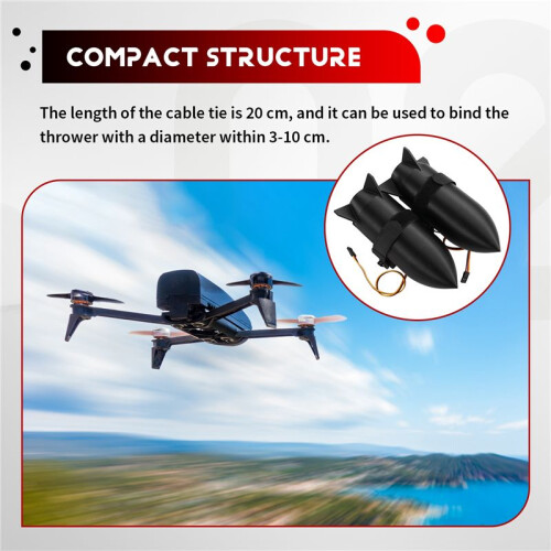 Double-Launch Thrower Load 1KG -Machine Aircraft Tie Thrower Adjustable Airdrop Remote Control Unlimited Distance B 2