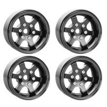 4 Stuks 1,55" 1,55" Offset Verstelbare Metalen Velg met 5 Spaken voor RC 1/10 D90 TF2 voor  CC01 LC70 MST Zwart