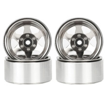 4pcs 1.9" Beadlock Negative Offset -8.9mm Wheel Rim Hub for 1/10 RC Car Gen8 VS4-10 Redcat SCX10 90047 TF2 D110 Silver