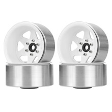 4 Peças de Cubo de Roda Beadlock de 1,9" com Offset Negativo -8,9 mm para Carro RC 1/10 Gen8 VS4-10 Redcat para  SCX10 90047 TF2 D110 Branco