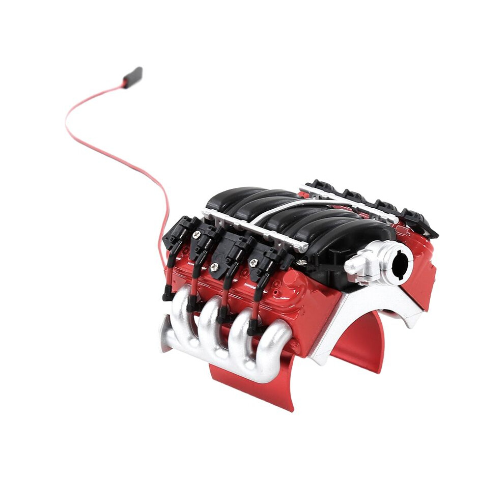 Tauoh Simulate Ls7 V8 Engine Motor Radiator Fan For 1/10 Rc Crawler Car Scx10 Trx4 D90