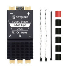 SEQURE 14200 Brushless ESC 200A 5-14S Lipo Power Supply for Multi-Rotor Drones Cars BLHeli-32