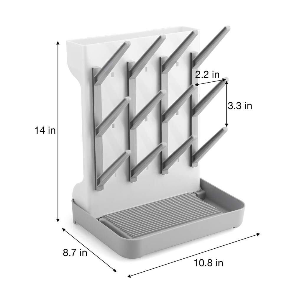Pandaear Baby Bottle Drying Rack Vertical Spacesaving Bottle Dryer Sta