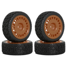 4pcs 68mm Rally-Tires Rubber Tire Wheel Tyre for XV01 XV02 TT01 TT02 PTG-2 1/10 RC Rally-Racing Car Upgrade Parts Brown