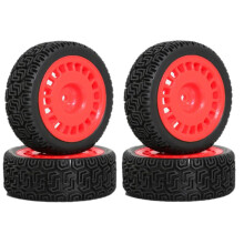 4 Stück 68 mm Rallye-Reifen Gummireifen Radreifen für XV01 XV02 TT01 TT02 PTG-2 1/10 RC Rallye-Rennwagen Upgrade-Teile Rot