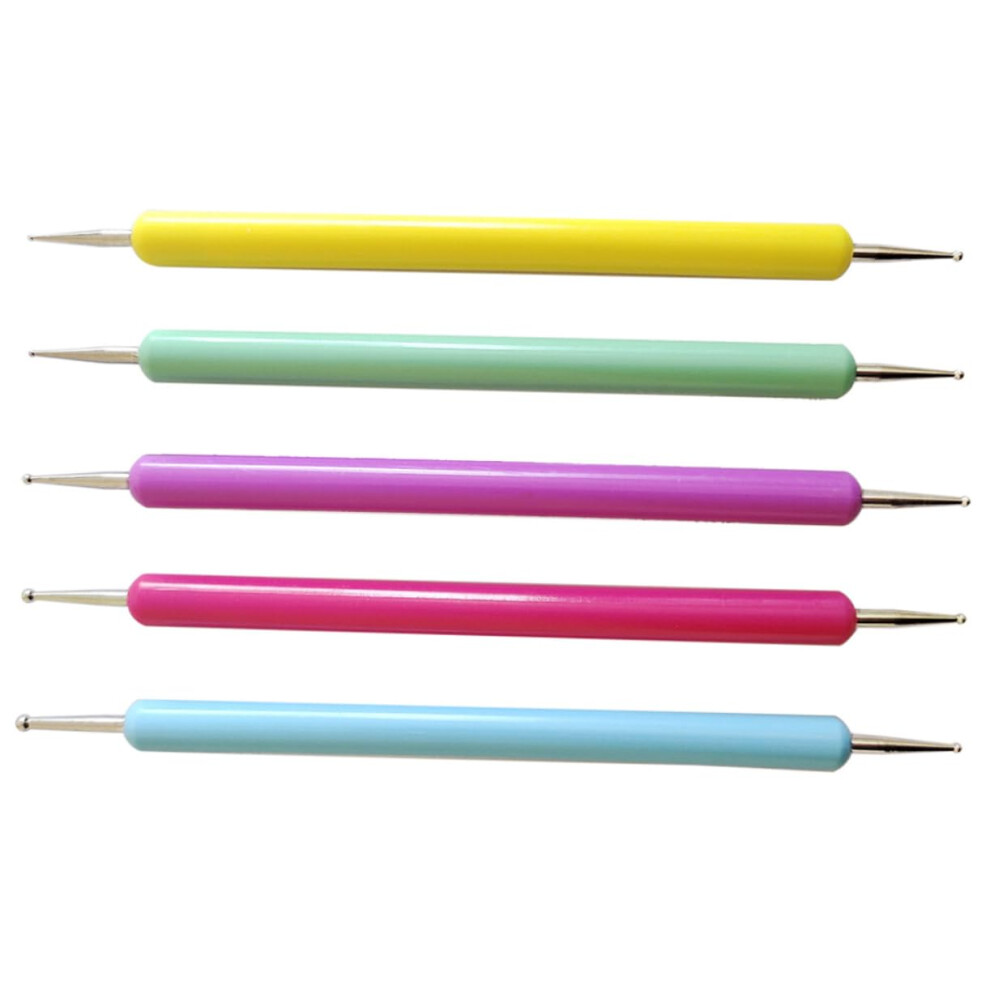 NIYANGLE 5pcs Nail Art Dotting Tools Set Dual Tip Pens for Precise Manicure and DIY Salon Use