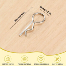 50 StüCke Edelstahl KöRper Clips Shell Abdeckung Pin Bend für 1/10 RC Auto Fern Bedienung Spielzeug Hsp Redcat ÜBerschreiten Ersatz Teile