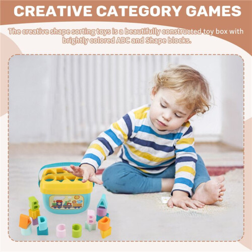 Shape Sorter Baby e Toddler Toy ABC e Shape Pieces Sorting Matching Game Development Development Toy per Children 18 Mesi + 2