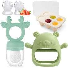 Baby Fruit Feeder with Popsicle Mold, 2 in 1 Silicone Teething Toy for Babies 312 Months, BPA