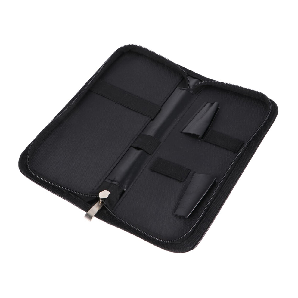 Leather Barber Scissors Case with Zipper, Professional Hairdressing Pouch for Salon Tools Storage