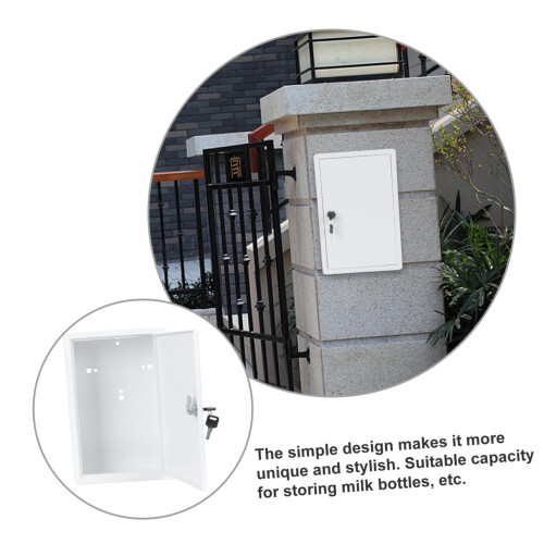 Lockable Parcel Drop Box Wall Mounted Secure Mail and Milk Bottle Holder for Outdoor Home Use 1