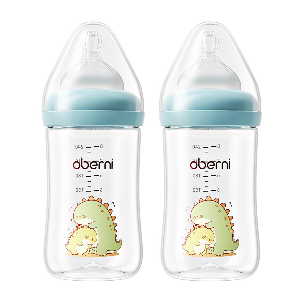 240Ml Wideneck Anticolic Baby Bottles 8Oz 2 Pack For Newborn Feeding Blue