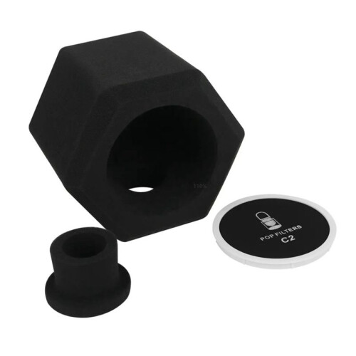 C2 Microphone -Filter Wind Shield Acoustic for Record Studios Mic Sound-Absorbing Foam Vocal Isolation 2