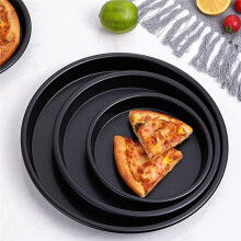 Plato de Molde Redondo para Pizza, Bandeja Profunda para Pizza, Molde Antiadherente de Acero Al Carbono, Herramienta para Horno, Bandeja para Molde