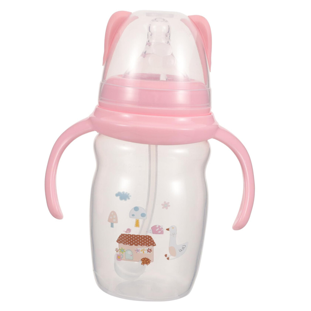 Toddler Sippy Cup With Handles Leak Proof Spill Resistant Ergonomic Baby Straw Bottle Pink