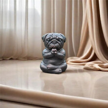 Meditatie Hond Standbeeld, Yoga Franse Bulldog Standbeeld, Realistische Hars Pug Sculptuur Home Decor, Cadeau voor Pug Liefhebbers A