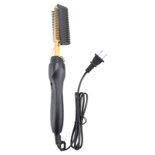 Peine Alisador de Cabello, Plancha para Cabello Húmedo y Seco, Rizador, Peine Eléctrico para el Hogar, Peine Rizador Recto 3 en 1, Enchufe