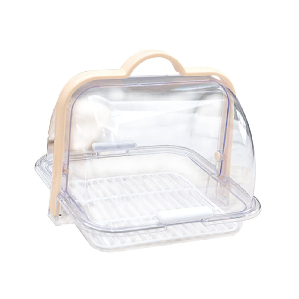 Baby Bottle Storage Organizer with Dustproof Lid, 2 in 1 Drying Rack and Clear Feeding Bottle Holder