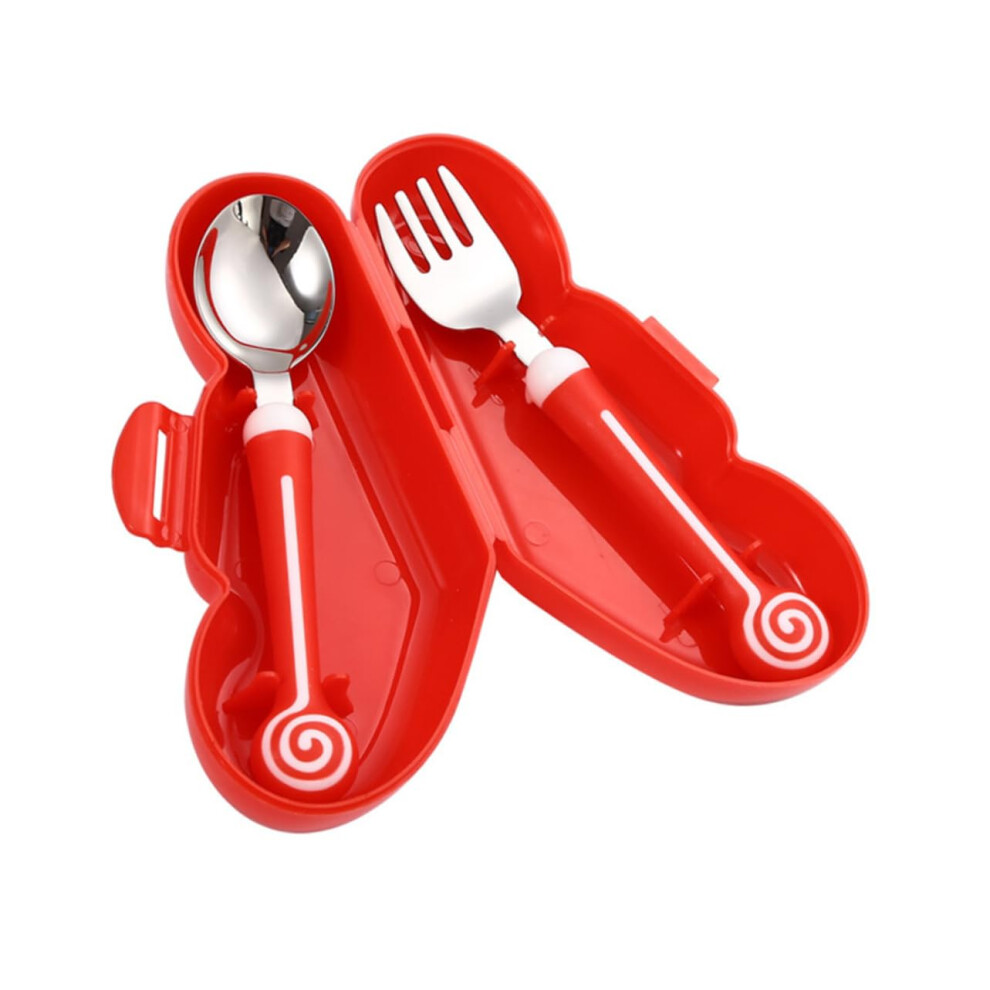 Baby Feeding Utensils Stainless Steel Toddler Fork and Spoon Set with Ergonomic Silicone Grip Ref: 2691
