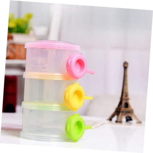 Baby Formula Dispenser Stackable Three Layer Milk Powder Container Portioned Storage for Travel 1
