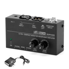 MA400 Hoofdtelefoonvoorversterker Microfoonvoorversterker Audio 6,35 mm en 3,5 mm Hoofdtelefoonuitgangen Mixer US-Stekker