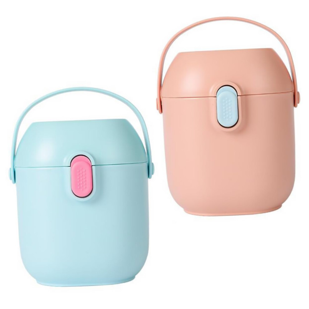 Baby Milk Powder Dispenser Double Layer Leakresistant Colorcoded With Spoon For Travel Blue/Pink