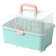 Baby Bottle Drying Rack with Cover, DustProof Storage Organizer for Nursing Bottles and Pacifiers