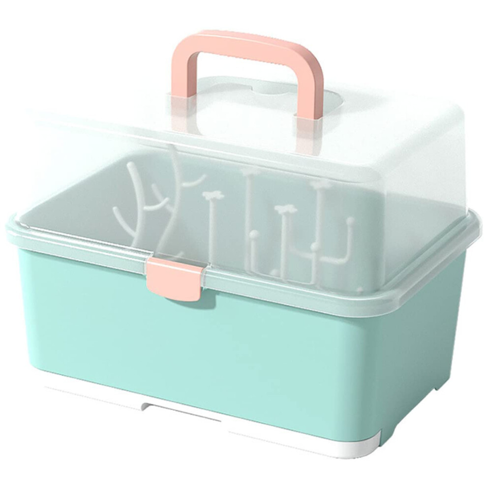 Baby Bottle Drying Rack with Cover, DustProof Storage Organizer for Nursing Bottles and Pacifiers