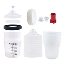 Verfspuit Mengbekervoering en Dopsysteem voor HVLP-Spuitpistolen, Autolakspuitpistool 20 Oz (600 Ml) Kit