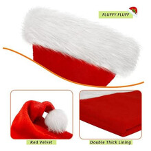 Cappello Natalizio, Cappello da Babbo Natale per le Vacanze per Adulti Cappello Natalizio nel Pelliccia Extra Spessa Unisex Comfort per la Festa di
