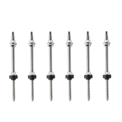 25cm Solar Hanger Bolts Solar Panel Roof Mounting Screws M10 Solar PV Panel Mounting Bracket for Fixing Solar Panel 6Pc